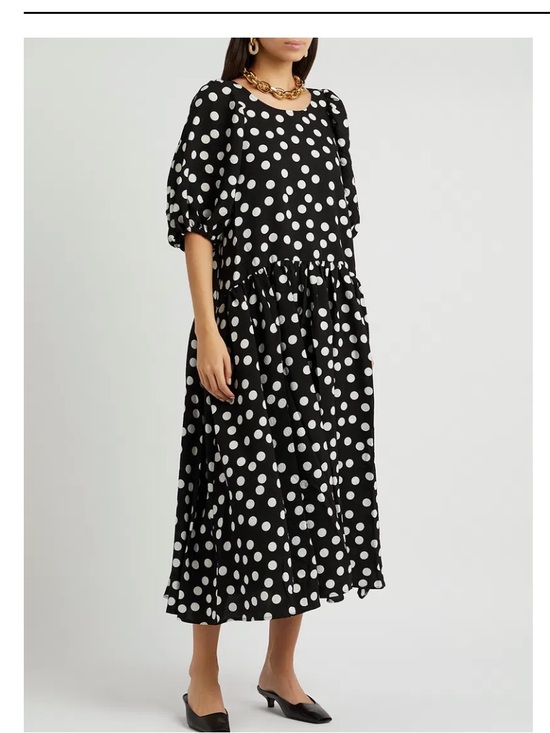 STINE GOYA Dresses & Skirts - NWOT STINE GOYA Amelia Black and White Polka-Dot Puff Sleeve Dress